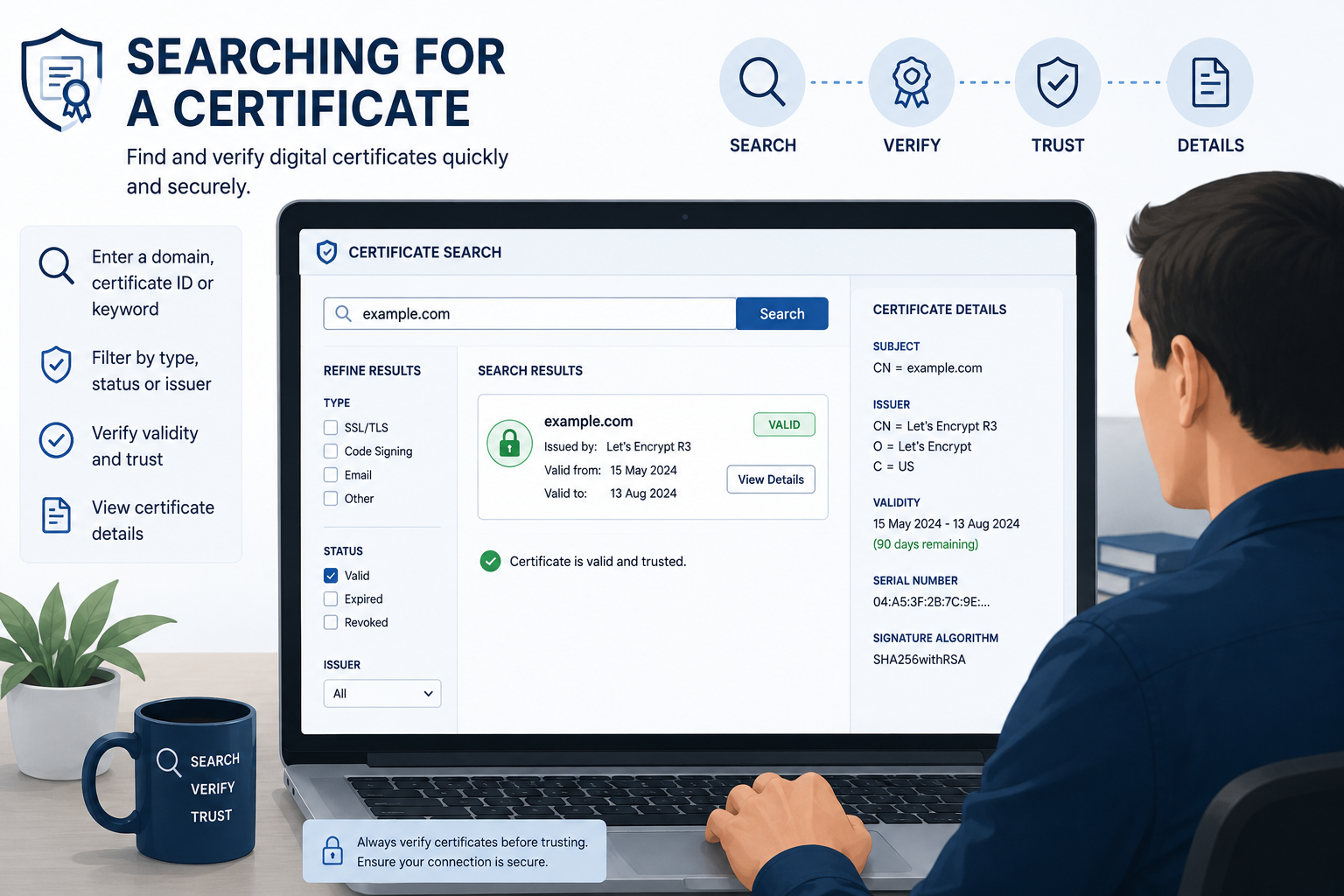 How to search for a Cyber Essentials certificate